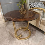 Leopard Jacquard L-Shape Sofa Set with Button Tufting Craftsmanship, Snake-Head Armrests & Braided Stainless Steel Legs